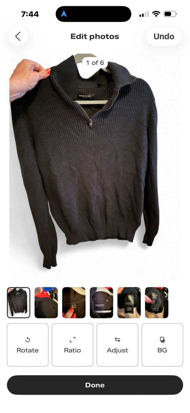 Kenneth Cole New York Men's Black Ribbed 1/4 Zip Pullover Sweater Size M Style K